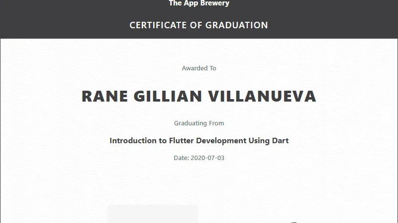 Flutter Certificate