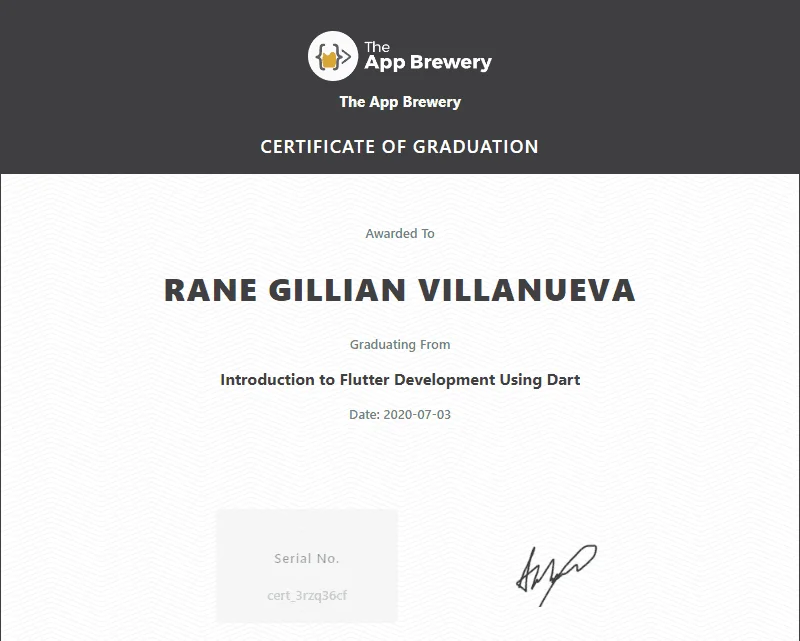 Flutter Certificate